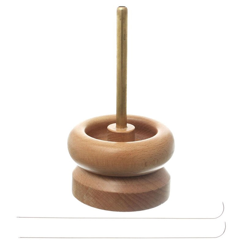 Alat Manik Manik Otomatis Kayu / Wooden Beads Spinner / Seeds Beads String Tools / Beads Device / Yarn Holder / Winder