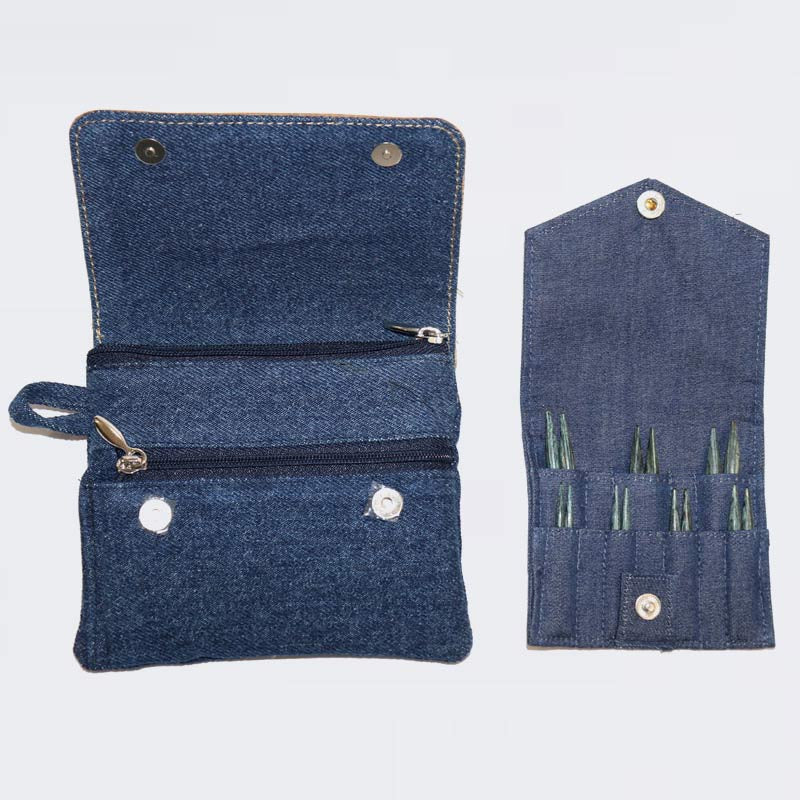 KnitPro - Denim / Indigo Wood Interchangeable Needle Set Ultra Short & Normal