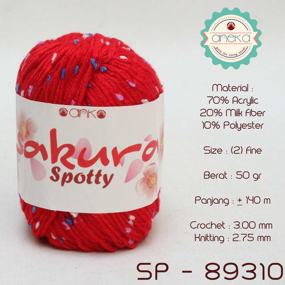 KATALOG - Benang Rajut Sakura Spotty Bintik Ungu