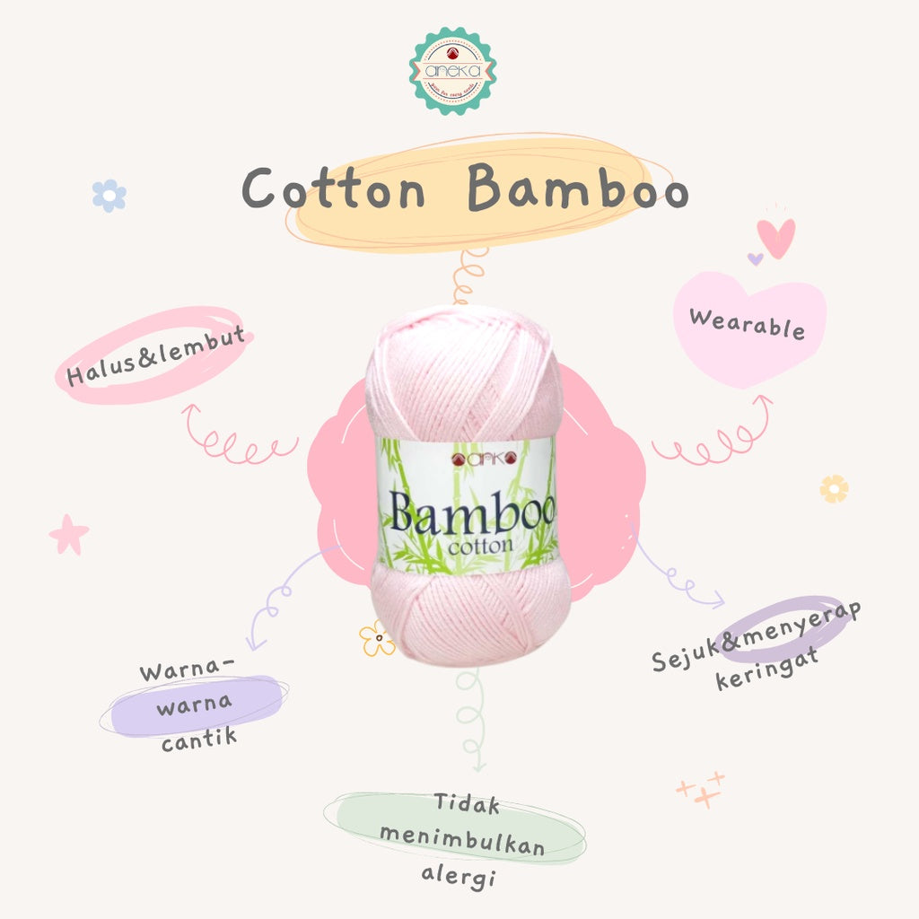 KATALOG - Benang Rajut Katun Bambu / Bamboo Soft Cotton Crochet Knittin Yarn - Part 1