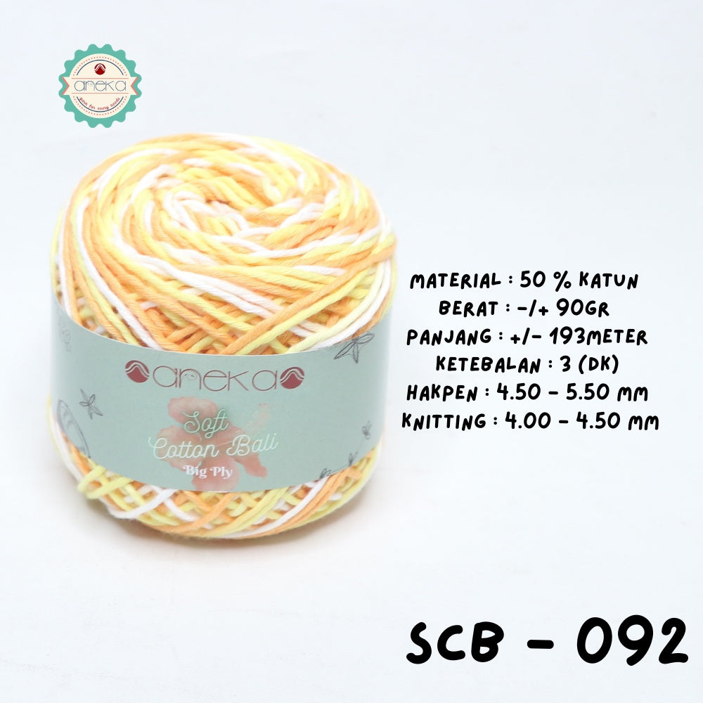 KATALOG - Benang Rajut Katun Bali Sembur Mix / Soft Cotton Big Ply Mambo