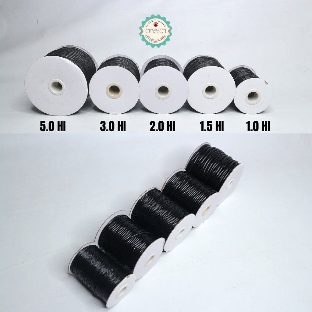 Tali Kulit Gelang Korea Wax Cord - Hitam