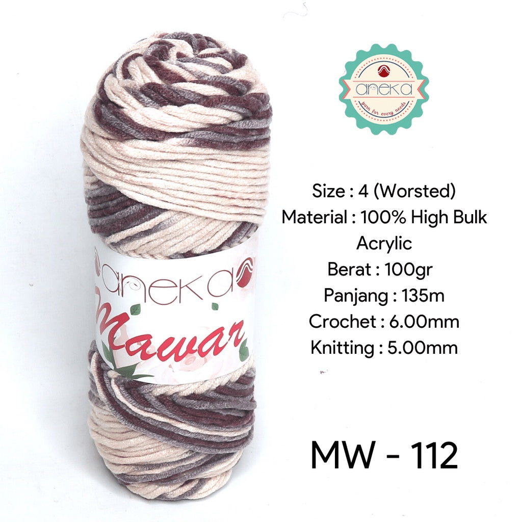 KATALOG - Benang Rajut Mawar / Soft Acrylic Yarn / 8 ply Milk Cotton Worsted / Katun Susu Sembur Mix PART 2