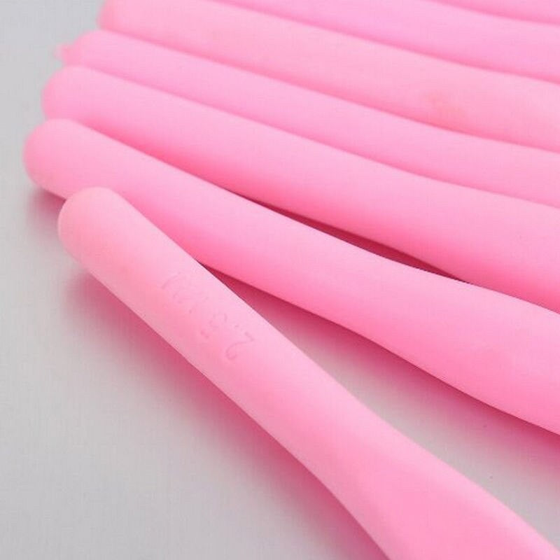 ANEKA - Hakpen Alumunium Gagang Plastik Soft Pink - Set (Alu Crochet Hook Handle)