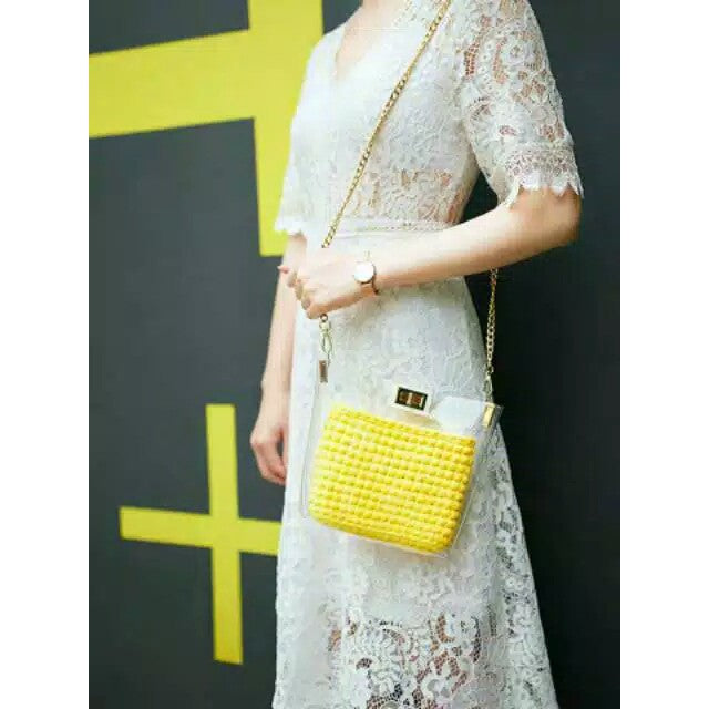 ANEKA - Tas bening / Tas trasnparant selampang (Tanpa Rajutan Didalam)