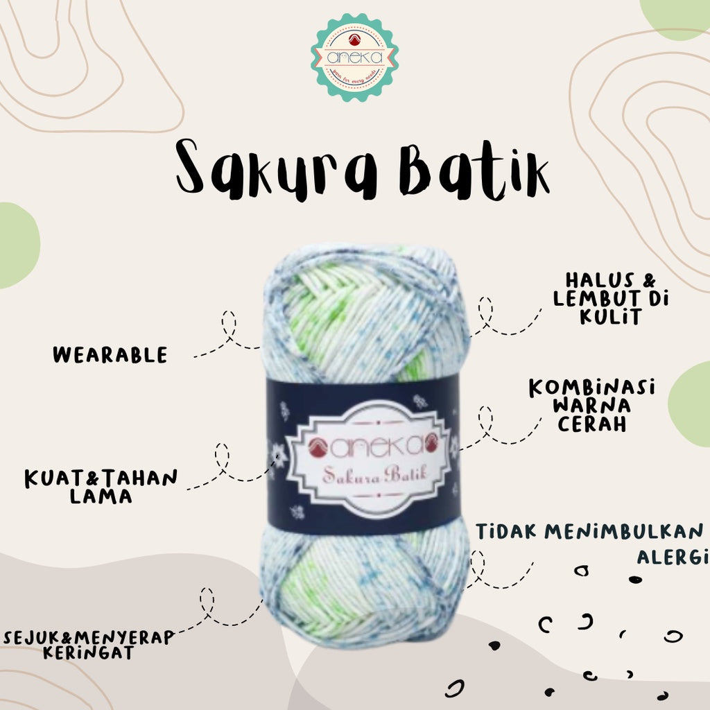 KATALOG - Benang Rajut Katun Batik / Sakura Batik Yarn