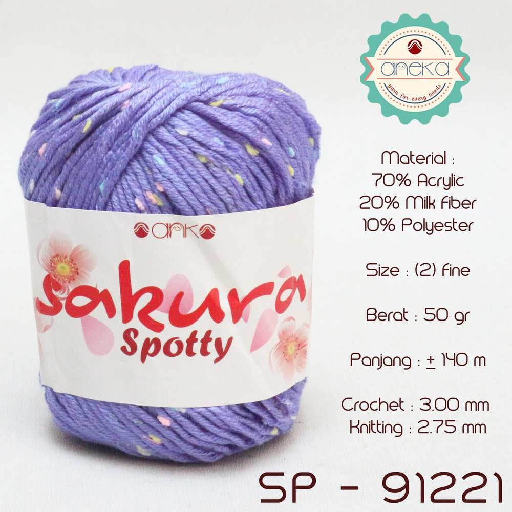KATALOG - Benang Rajut Sakura Spotty Bintik Kuning