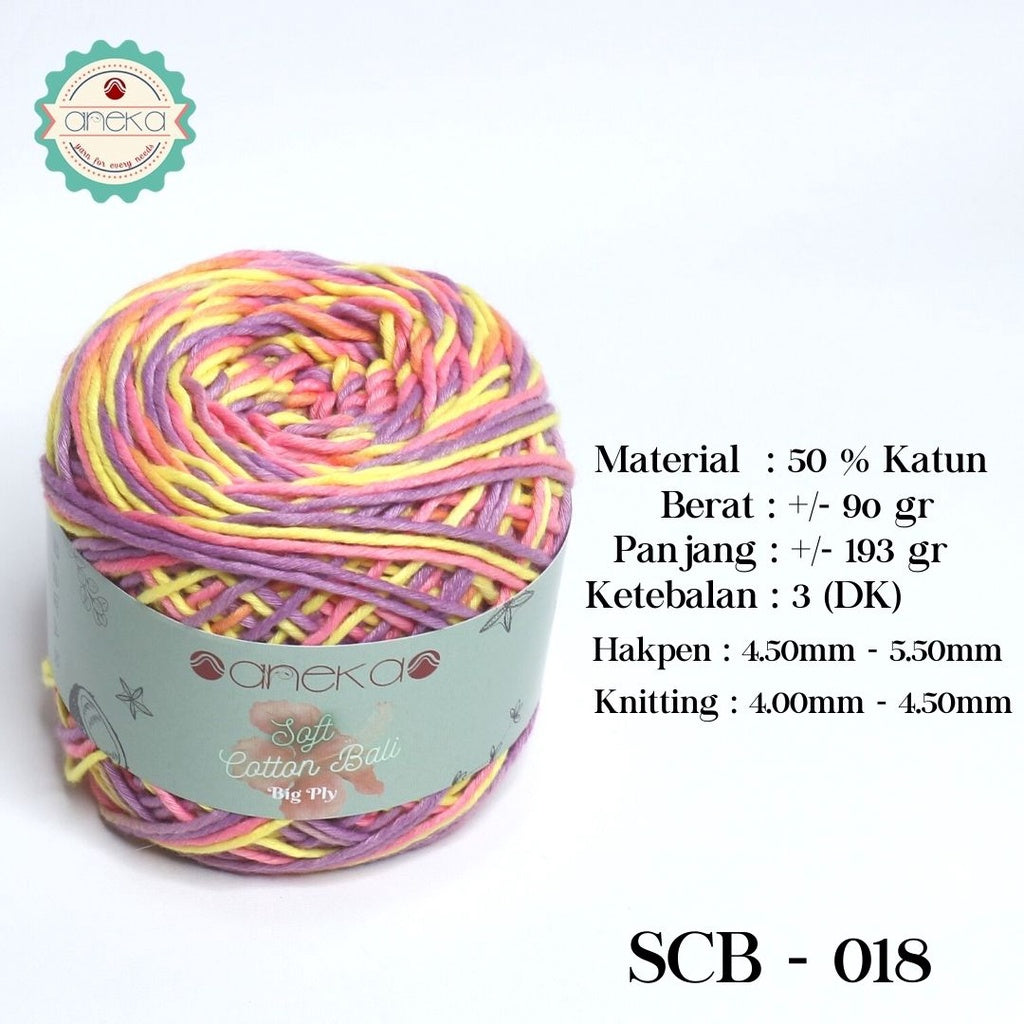 KATALOG - Benang Rajut Katun Bali Sembur Mix / Soft Cotton Big Ply Mambo