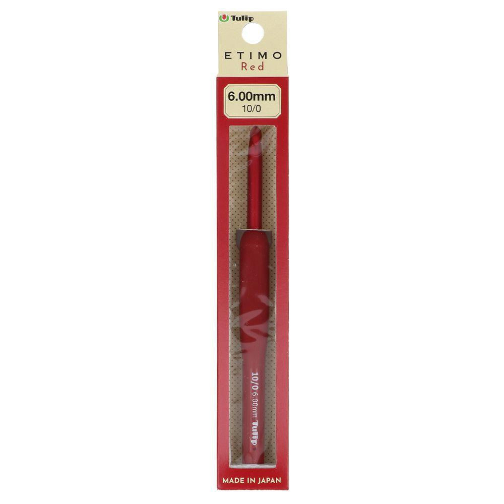 Hakpen (Alat/Jarum Rajut) Tulip ETIMO RED Crochet Hooks With Cushion Grip Ukuran 1-10.5 - PCS