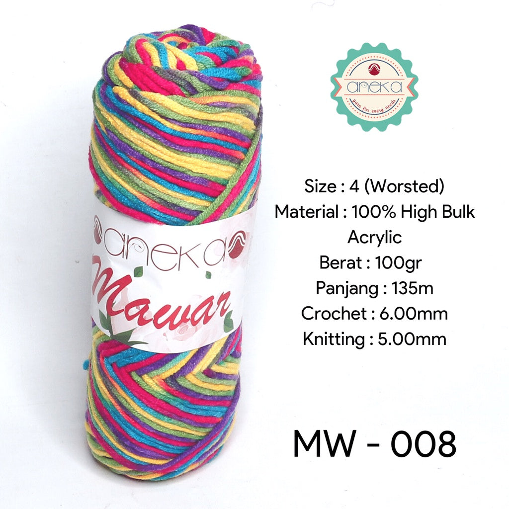 KATALOG - Benang Rajut Mawar / Soft Acrylic Yarn / 8 ply Milk Cotton Worsted / Katun Susu Sembur Mix PART 2