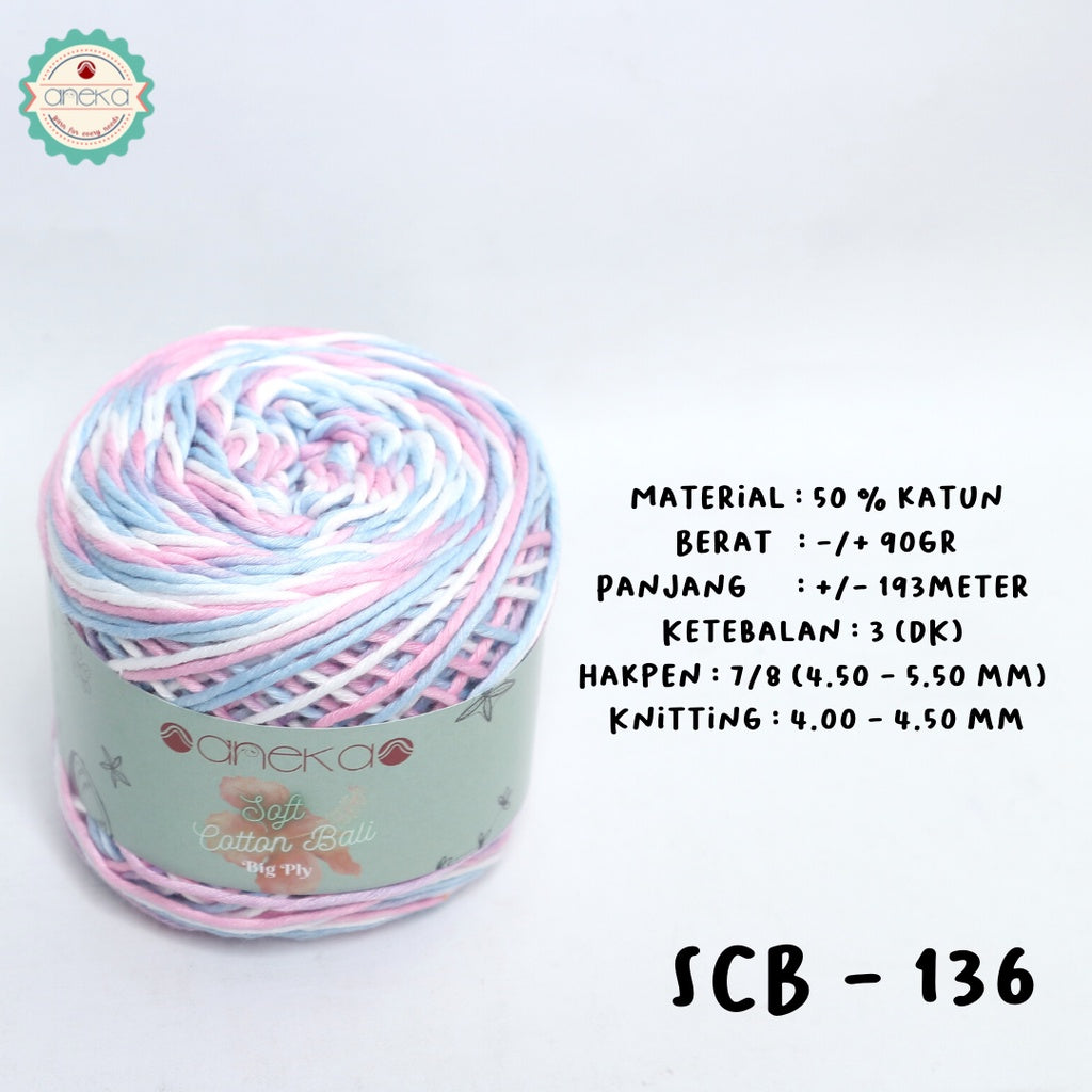 KATALOG - Benang Rajut Katun Bali Sembur Mix / Soft Cotton Big Ply Mambo