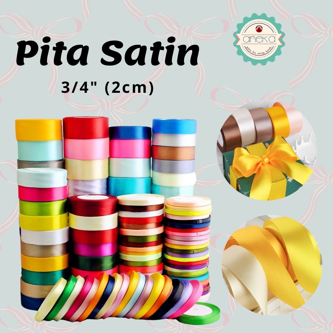 Satin Ribbon / Satin Silk Ribbon 3/4" - 0.75" - 2 cm - PER ROLL (25yards/roll) Part 1