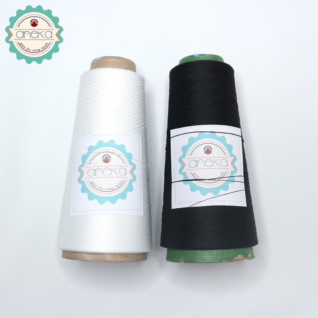 KATALOG - Benang Obras Polyester Warna Putih / Hitam 100 & 180 gram