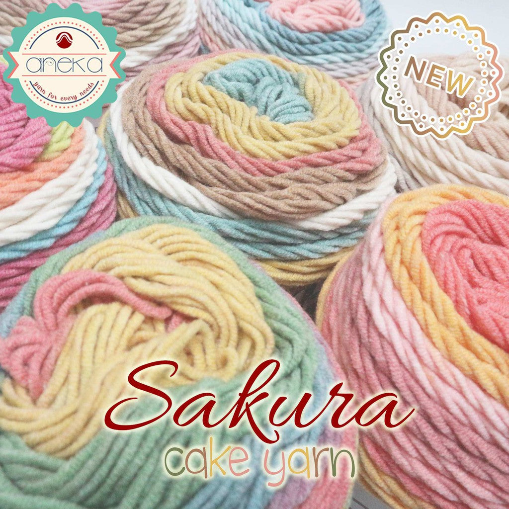 KATALOG - Benang Rajut Katun Susu Rainbow Sakura Cake Milk Cotton Yarn