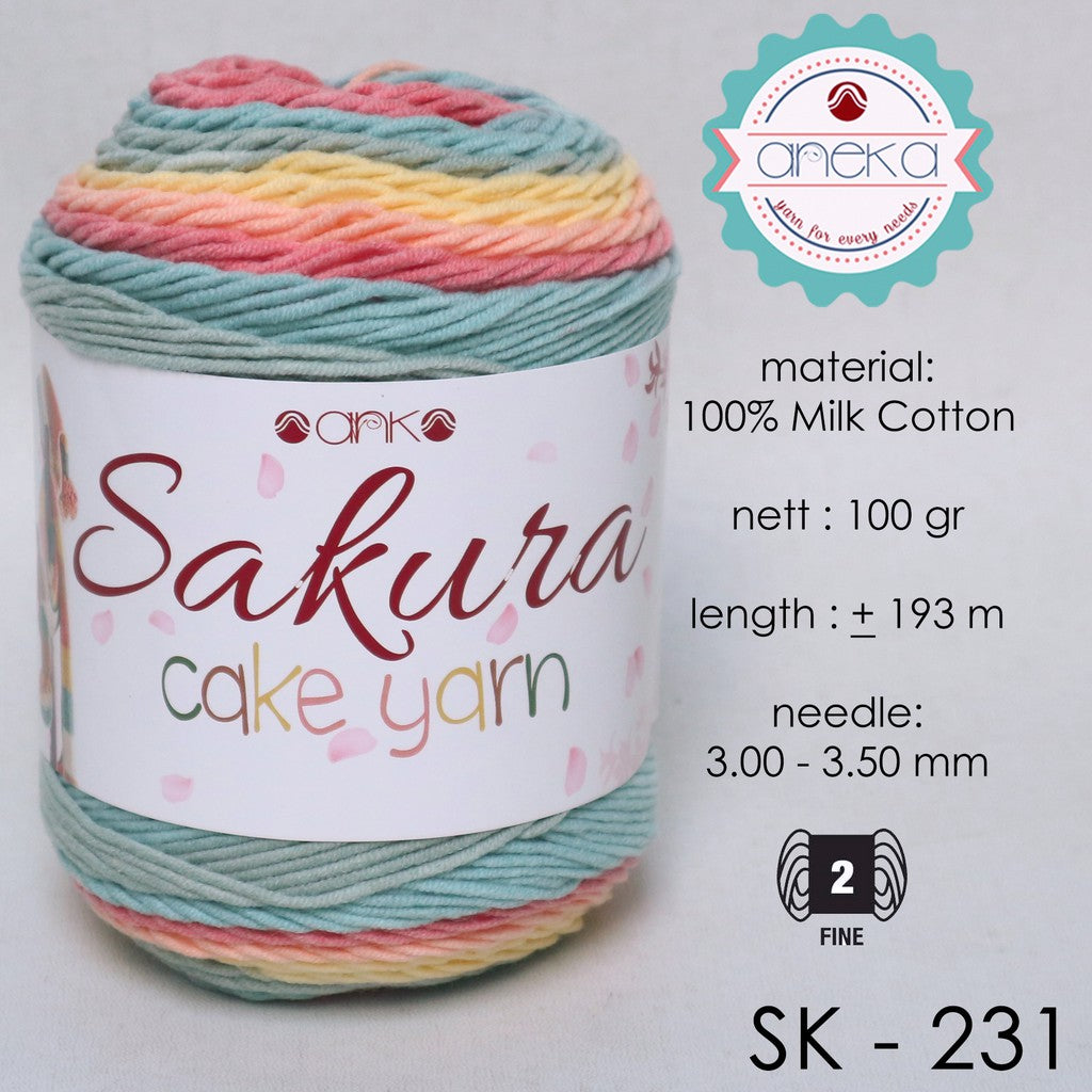 KATALOG - Benang Rajut Katun Susu Rainbow Sakura Cake Milk Cotton Yarn - 2