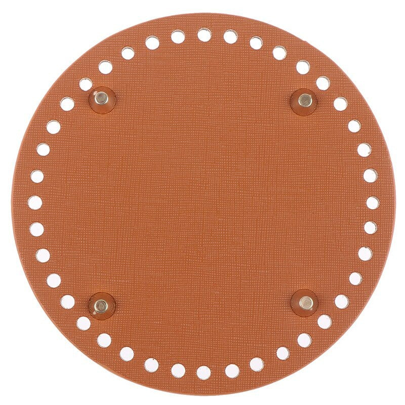 Knitted Leather Round Base Bag / PU Leather Round Base Bag Pre-Drilled ANK