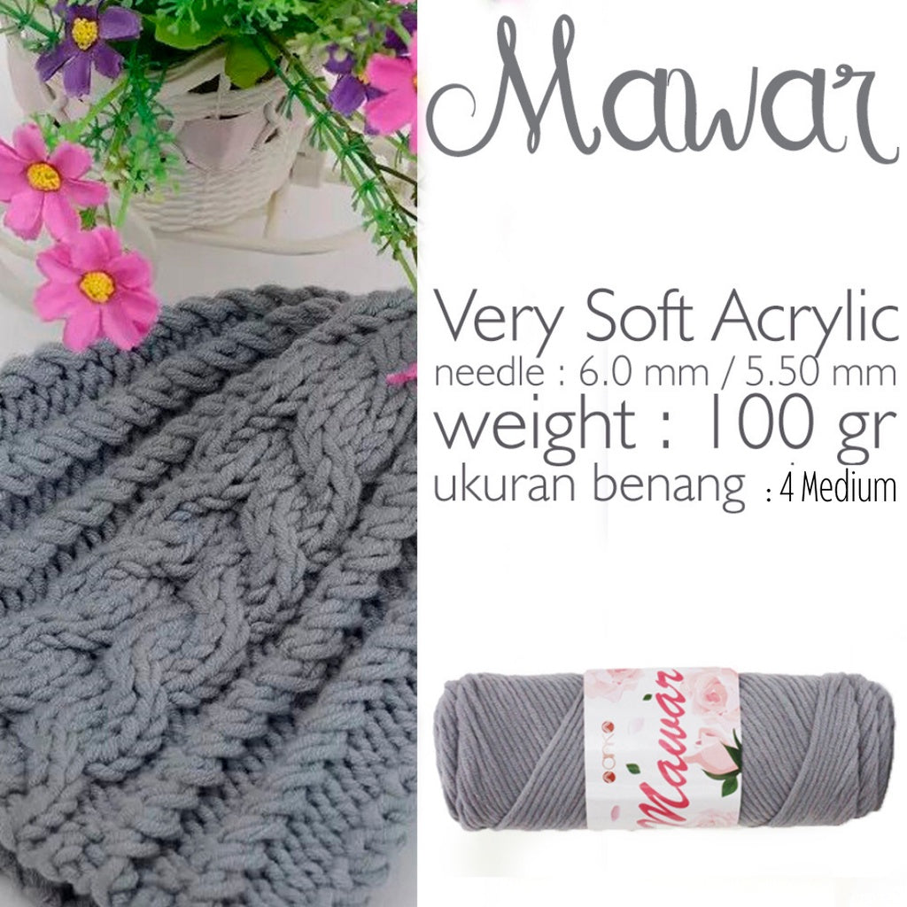KATALOG - Benang Rajut Mawar / Soft Acrylic Yarn / 8 ply Milk Cotton Worsted / Katun Susu PART 1