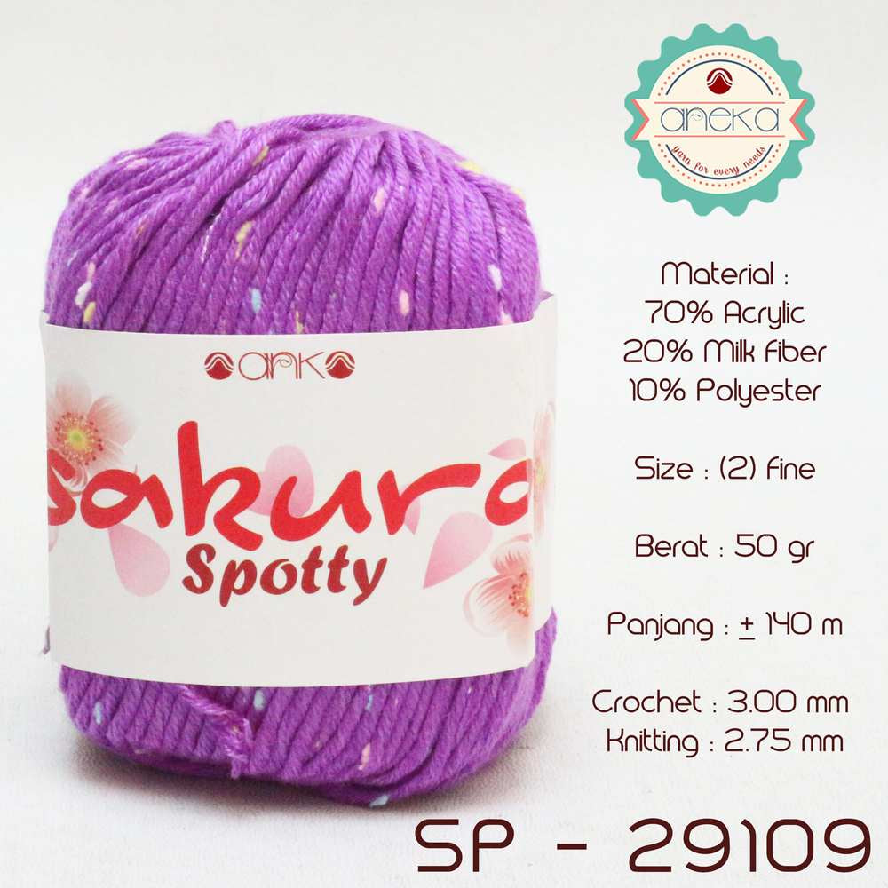 KATALOG - Benang Rajut Sakura Spotty Bintik Kuning