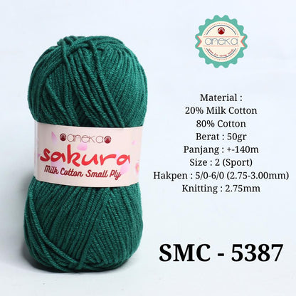 KATALOG - Benang Rajut Katun Susu 4 ply / Sakura SMALL PLY Milk Cotton Yarn - 2