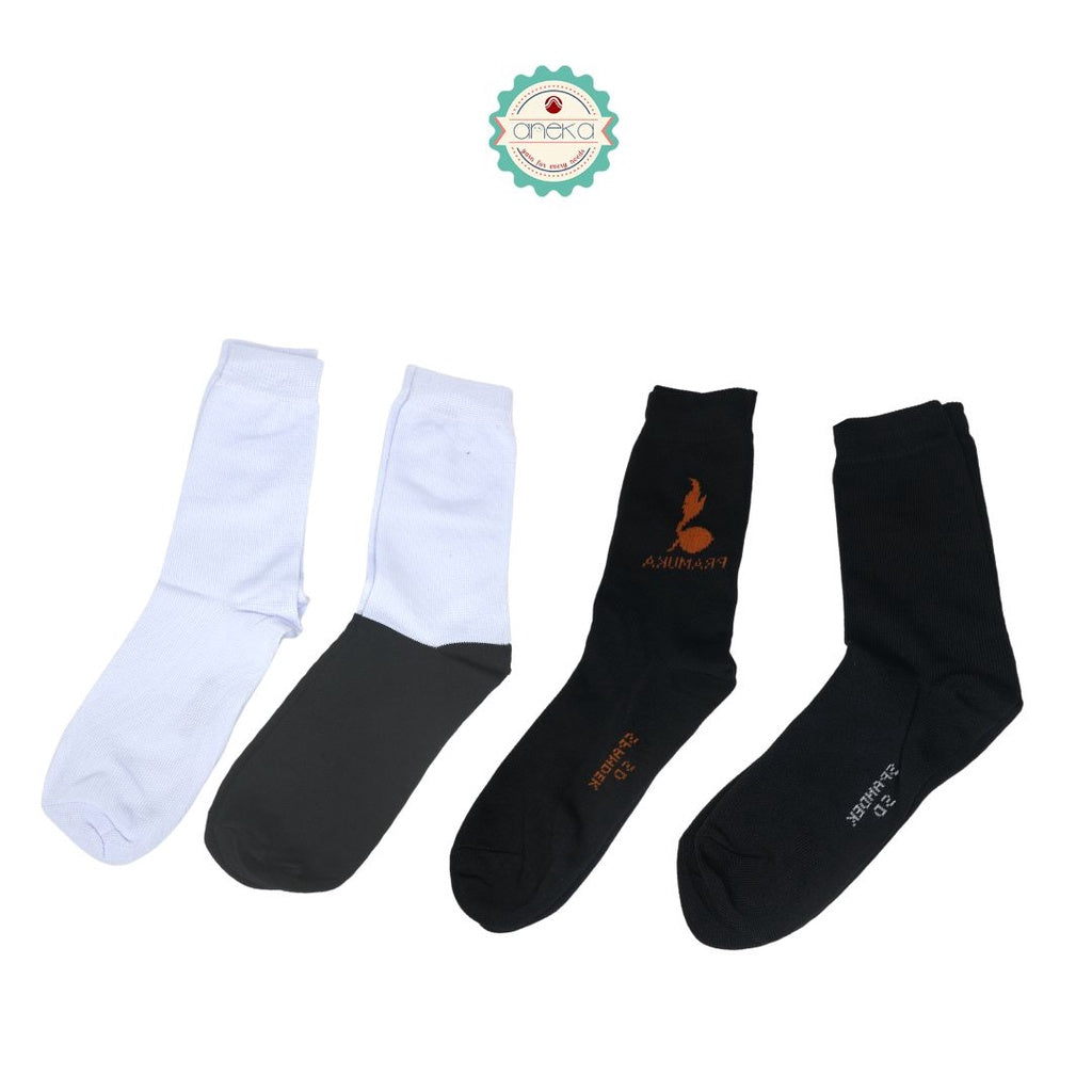 ANEKA - Kaos Kaki Sekolah Putih / Hitam Putih / Hitam / Pramuka / SD / SMP / SMA