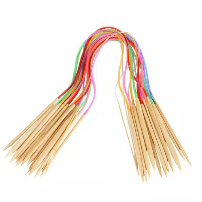 CIRCULAR - Breien (Alat Rajut) Knitting Bamboo Needles - 40, 60, 80, 100 cm SET