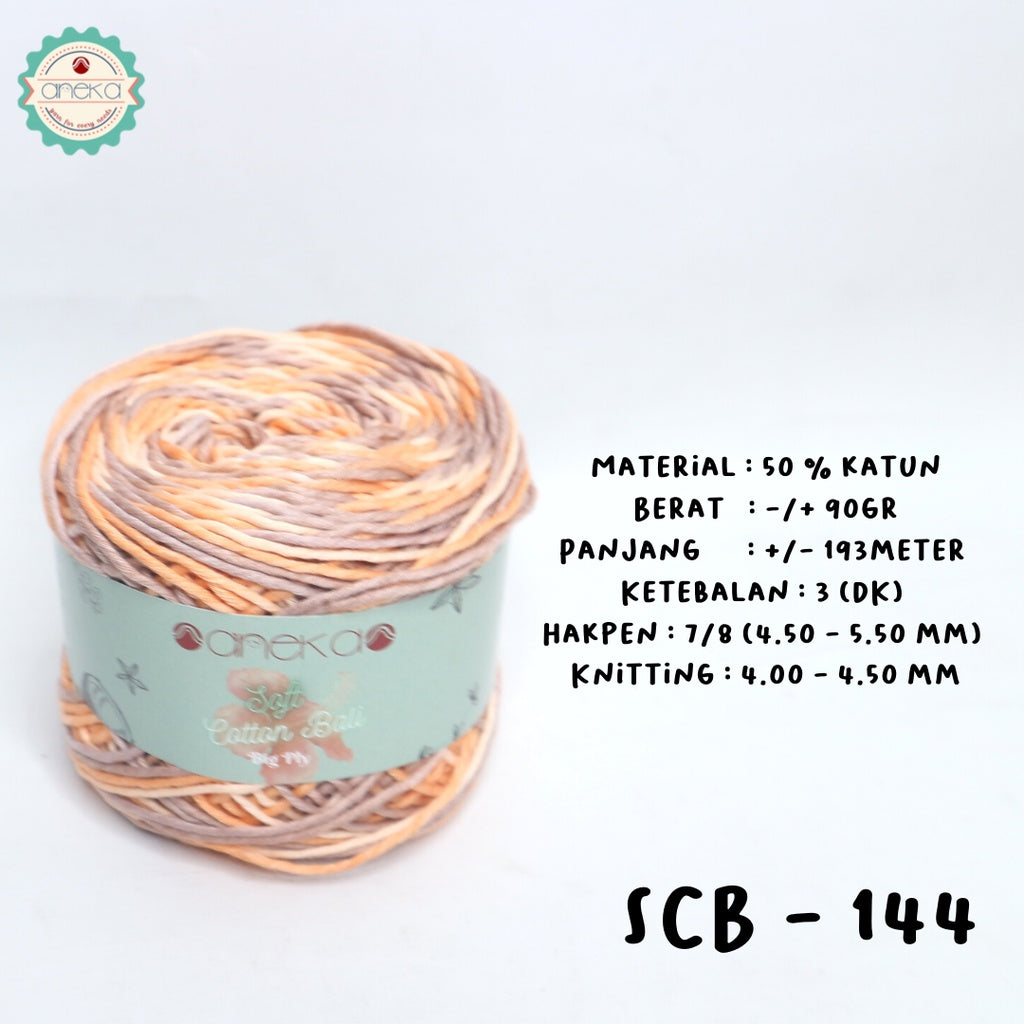 KATALOG - Benang Rajut Katun Bali Sembur Mix / Soft Cotton Big Ply Mambo