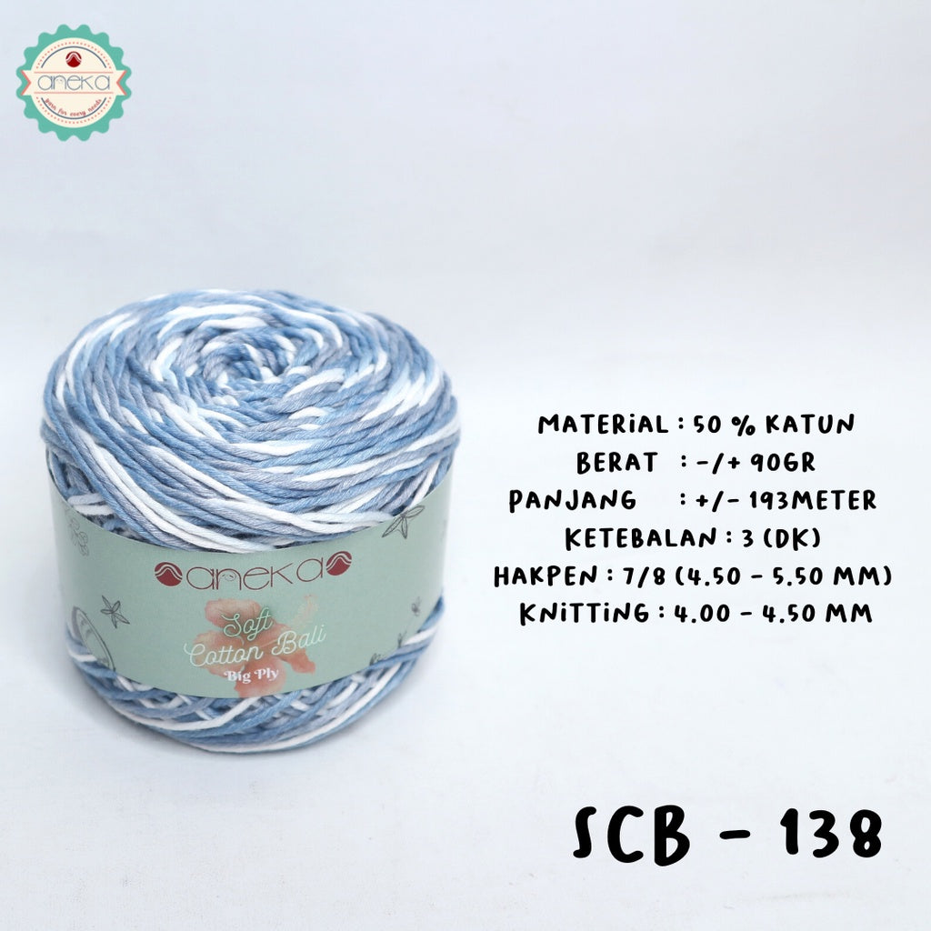 KATALOG - Benang Rajut Katun Bali Sembur Mix / Soft Cotton Big Ply Mambo