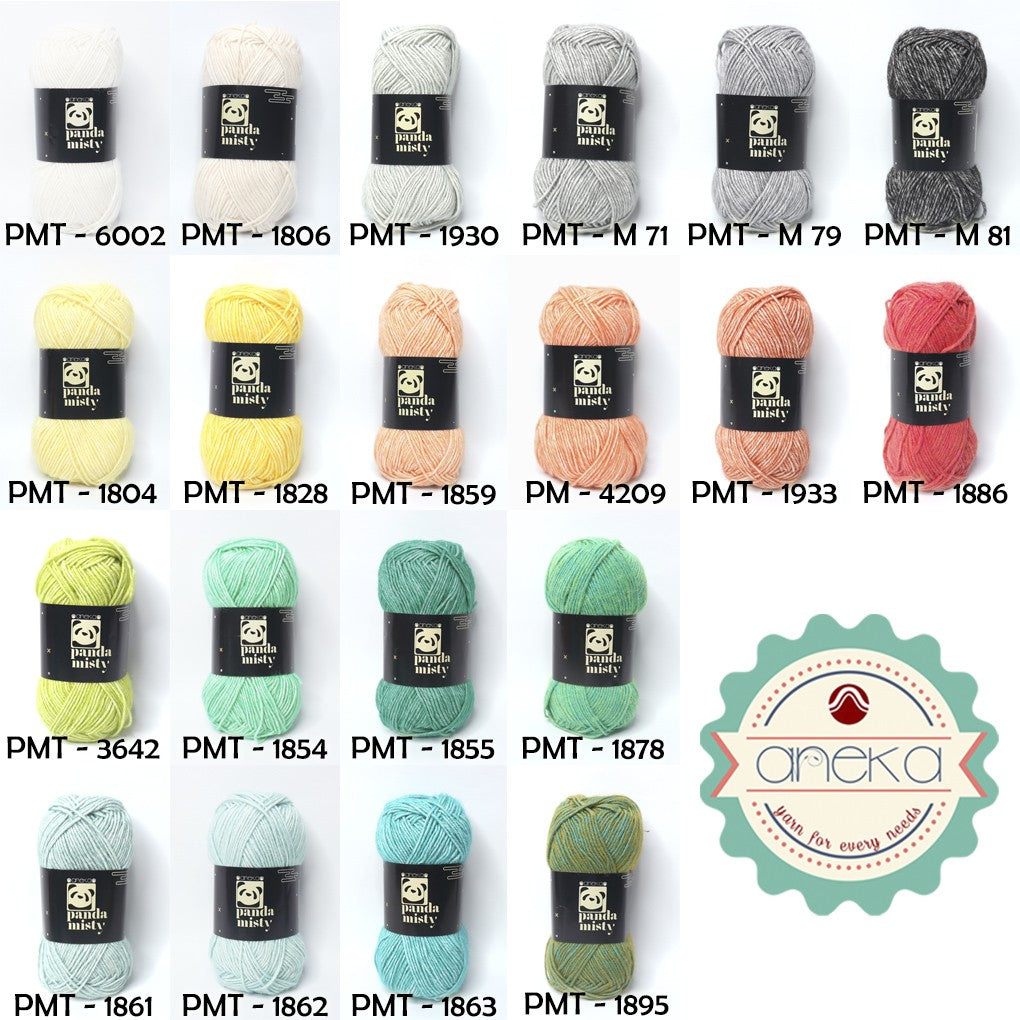 KATALOG - Benang Rajut Katun Panda Misty / Semprot Wol / Stonewashed Yarn - PART 1