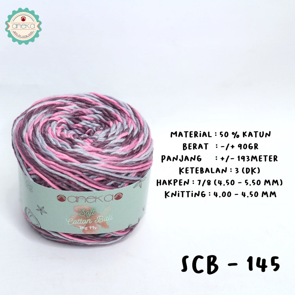 KATALOG - Benang Rajut Katun Bali Sembur Mix / Soft Cotton Big Ply Mambo