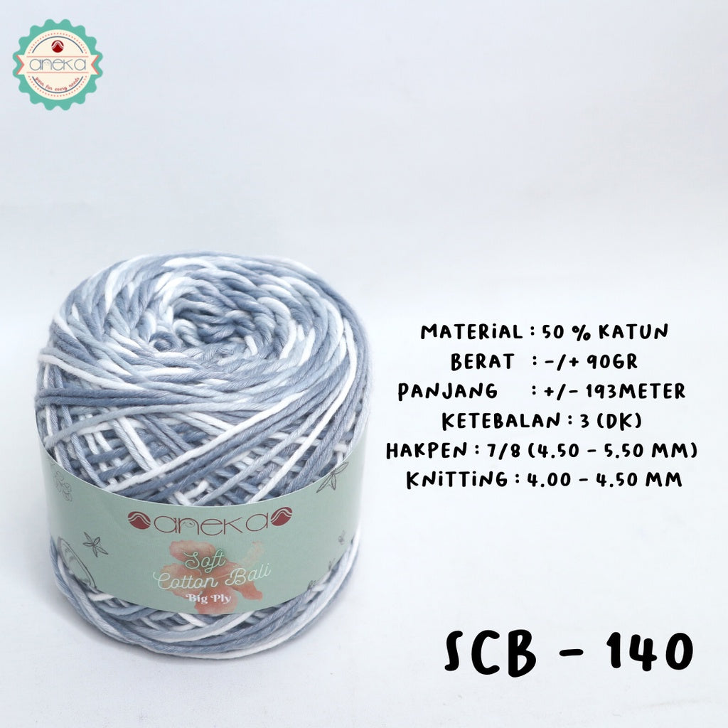 KATALOG - Benang Rajut Katun Bali Sembur Mix / Soft Cotton Big Ply Mambo