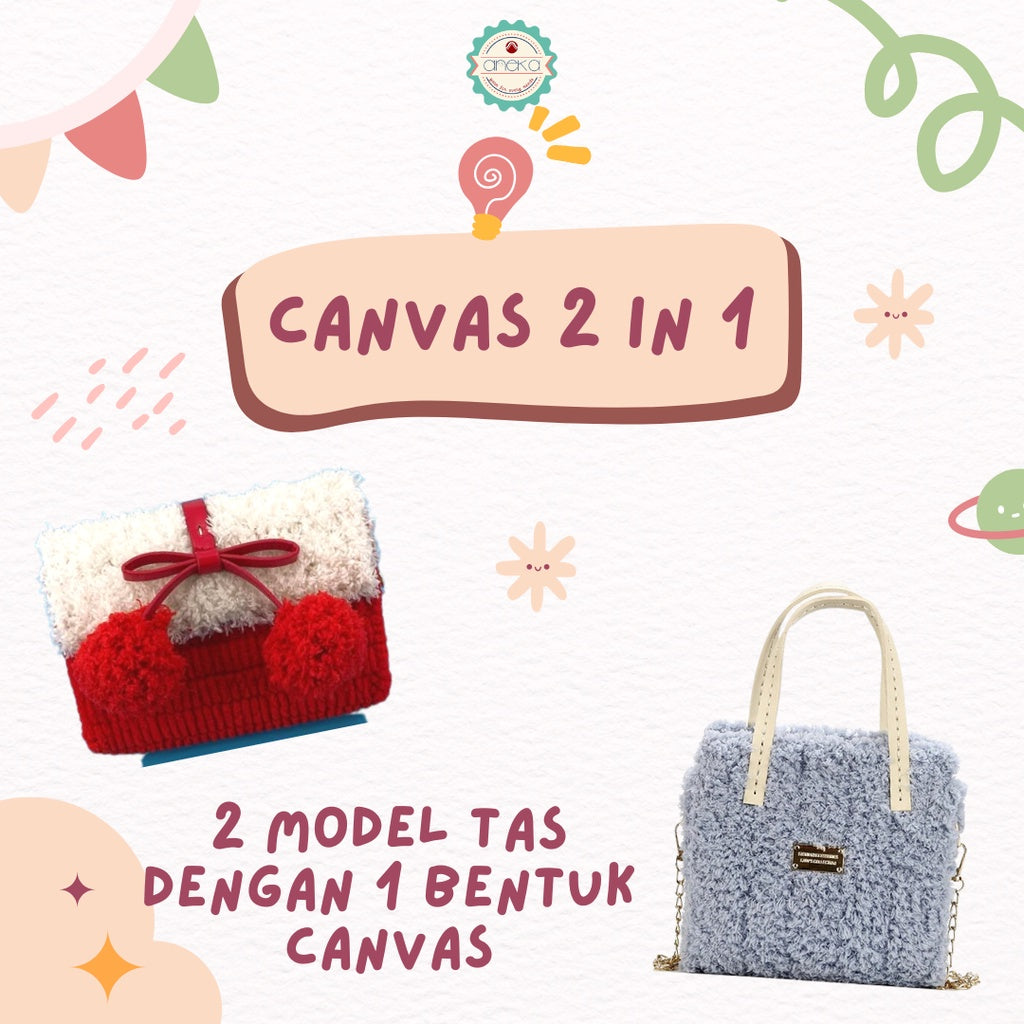 ANEKA - Canvas Plastic / Kanvas Plastik Bentuk Tas 2 IN 1