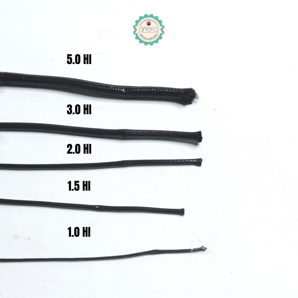 Tali Kulit Gelang Korea Wax Cord - Hitam