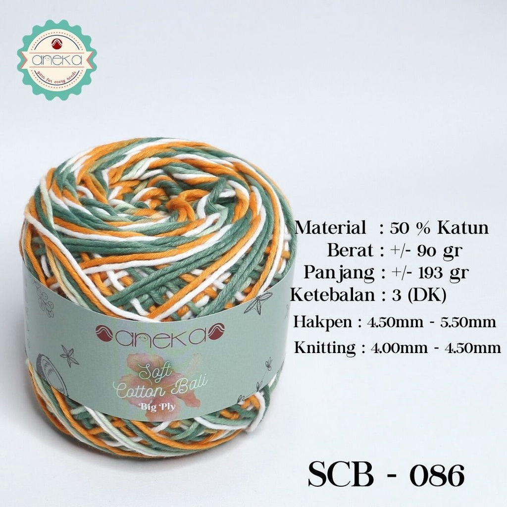 KATALOG - Benang Rajut Katun Bali Sembur Mix / Soft Cotton Big Ply Mambo