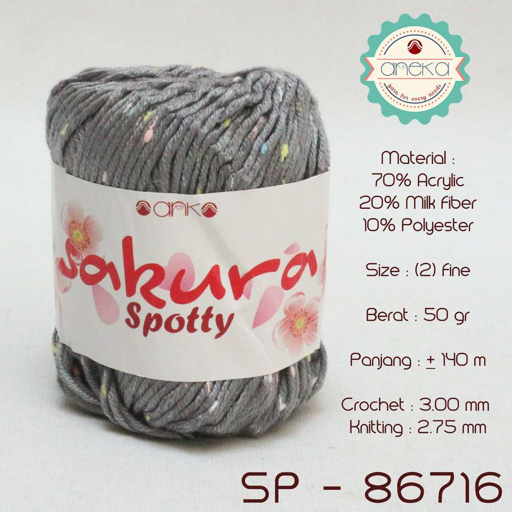 KATALOG - Benang Rajut Sakura Spotty Bintik Kuning