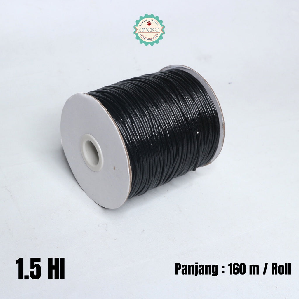 Tali Kulit Gelang Korea Wax Cord - Hitam