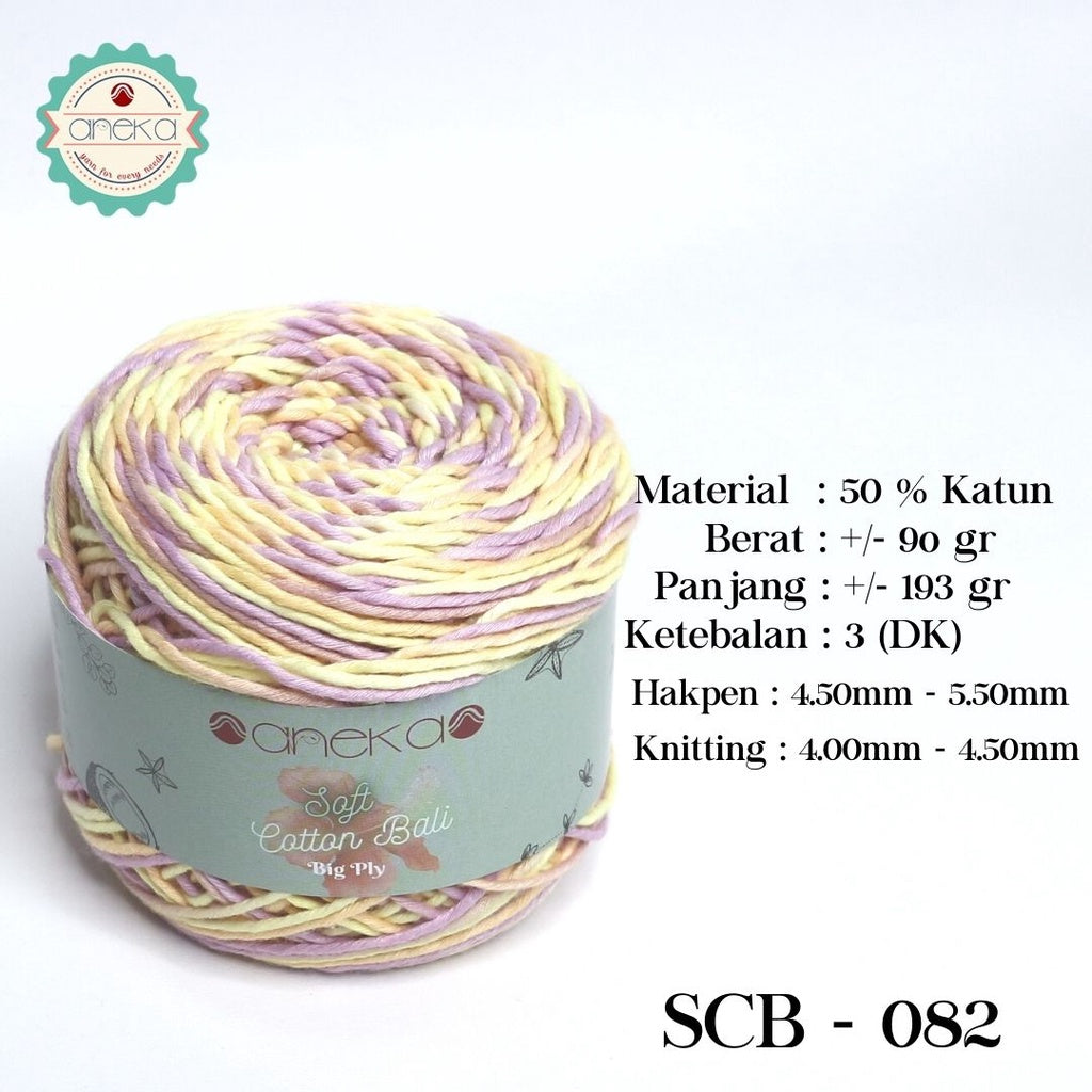 KATALOG - Benang Rajut Katun Bali Sembur Mix / Soft Cotton Big Ply Mambo