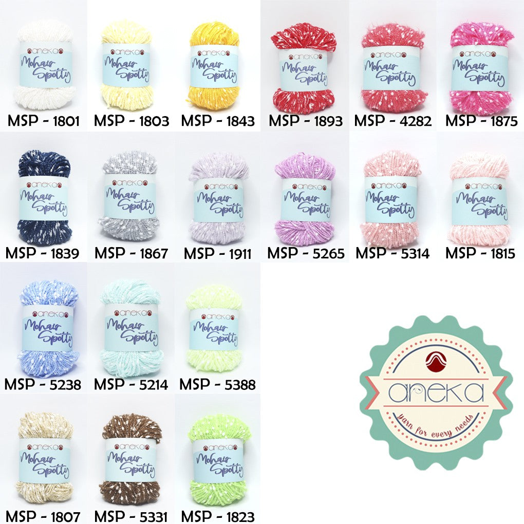 CATALOG - Spotty Cotton Mohair Knitting Yarn / Spotty Angora Yarn PART 1
