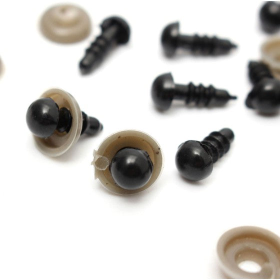 ANEKA - 5 Pasang / 10 PCS - Mata Boneka Bulat Hitam / Amigurumi / Safety Eyes Doll 5 - 40mm