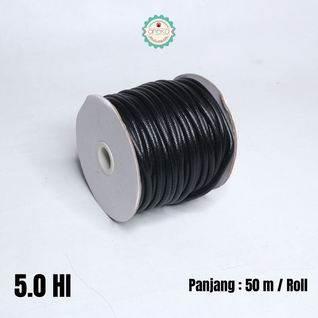 Korean Wax Cord Leather Bracelet - Black