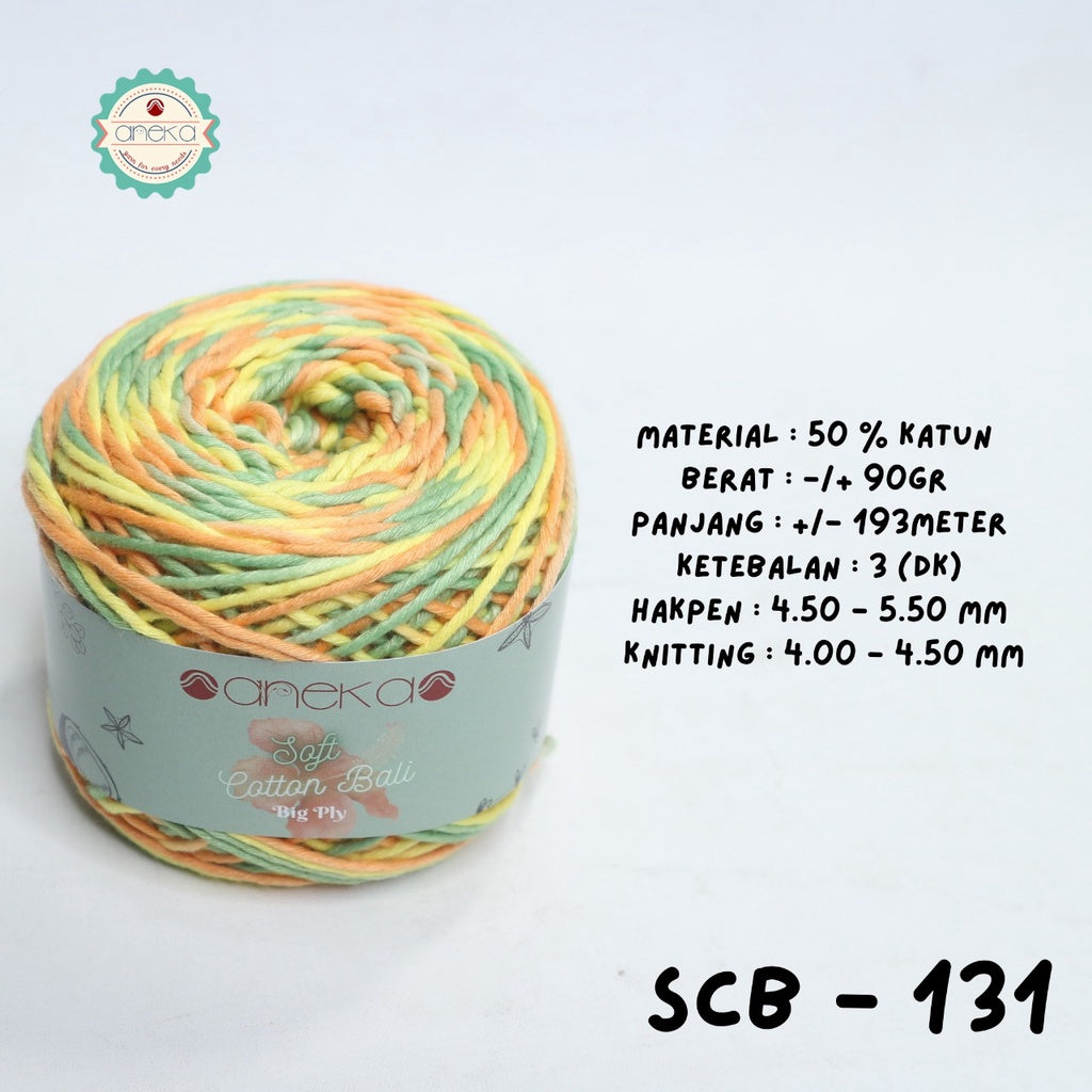 KATALOG - Benang Rajut Katun Bali Sembur Mix / Soft Cotton Big Ply Mambo