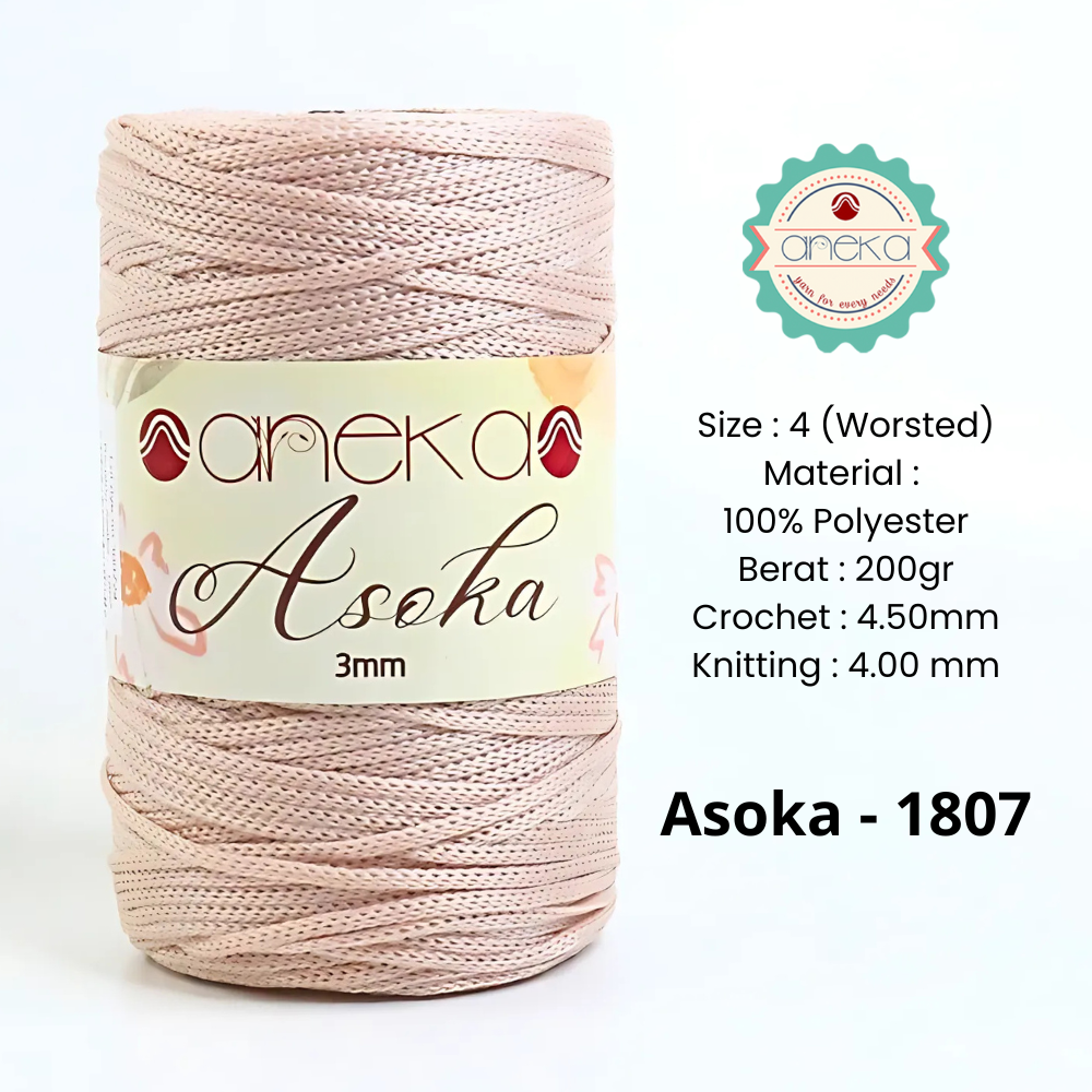KATALOG - Benang Rajut Asoka / Tali Kur 3mm Pipih PP PREMIUM