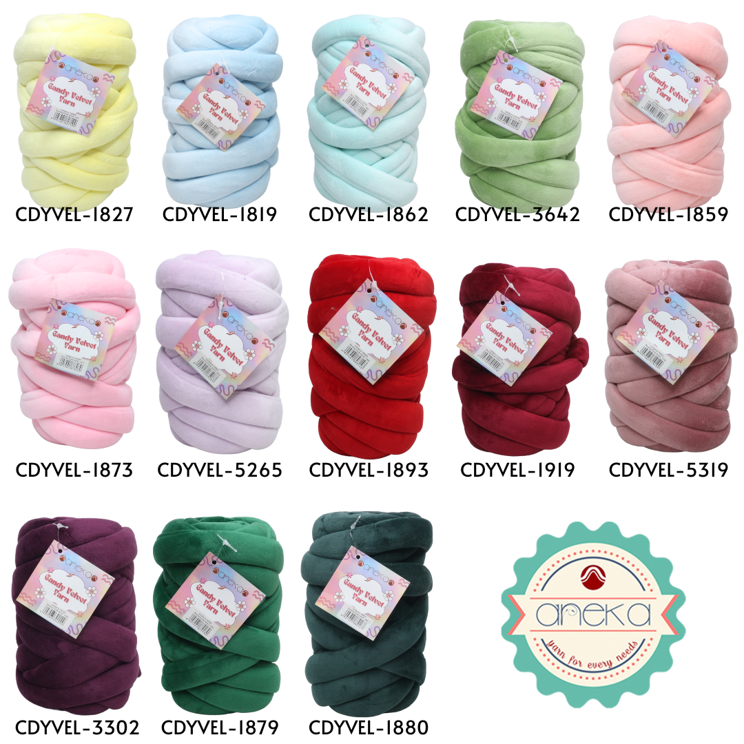 KATALOG - Benang Rajut Candy Velvet / Chunky Yarn / Bludru