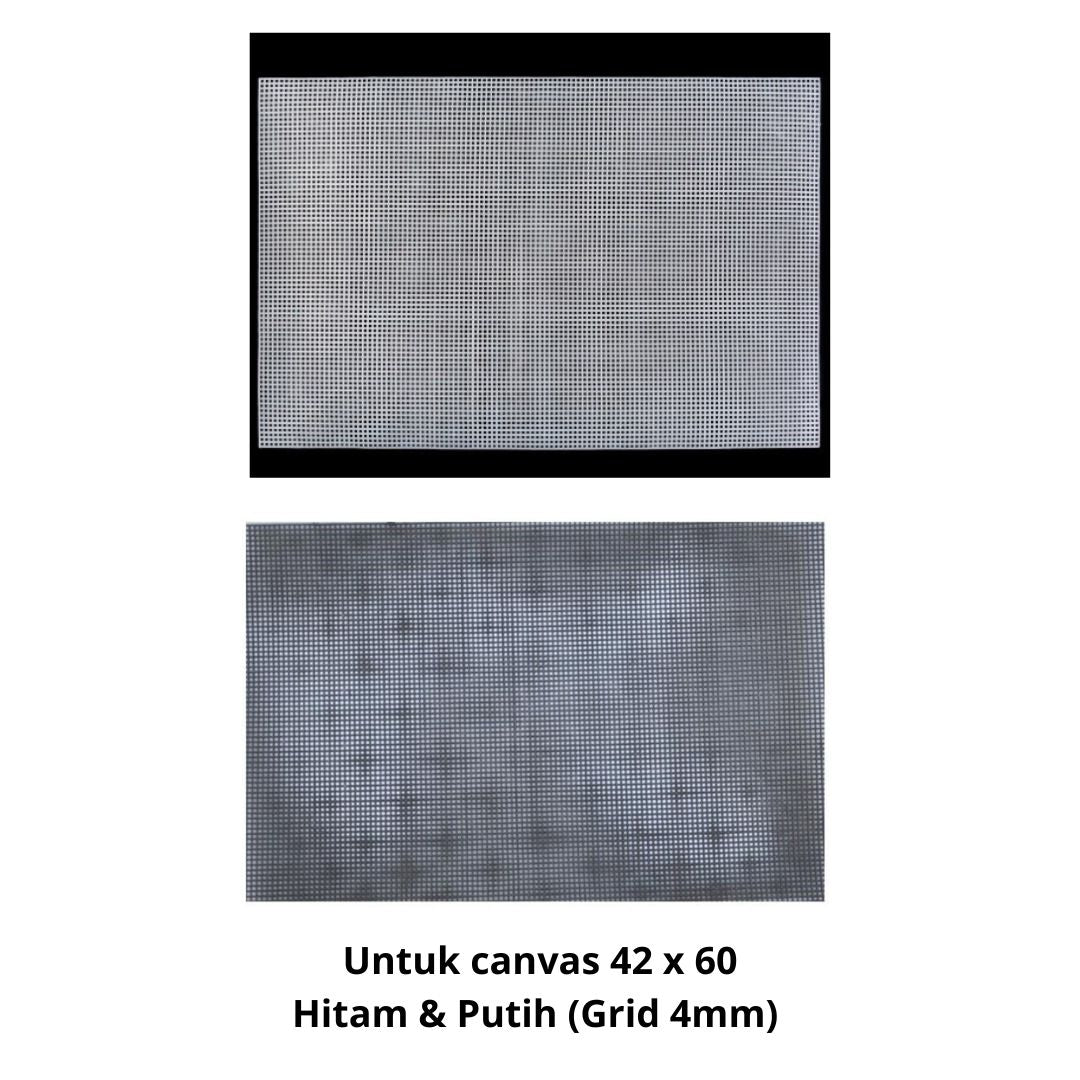 AnekaBenang - Square Plastic Canvas / Kanvas Plastik Kotak DIY - Grid 4 & 3 mm