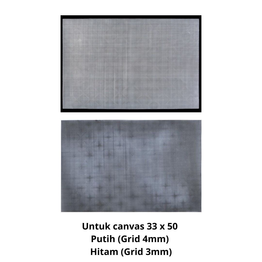 AnekaBenang - Square Plastic Canvas / Kanvas Plastik Kotak DIY - Grid 4 & 3 mm