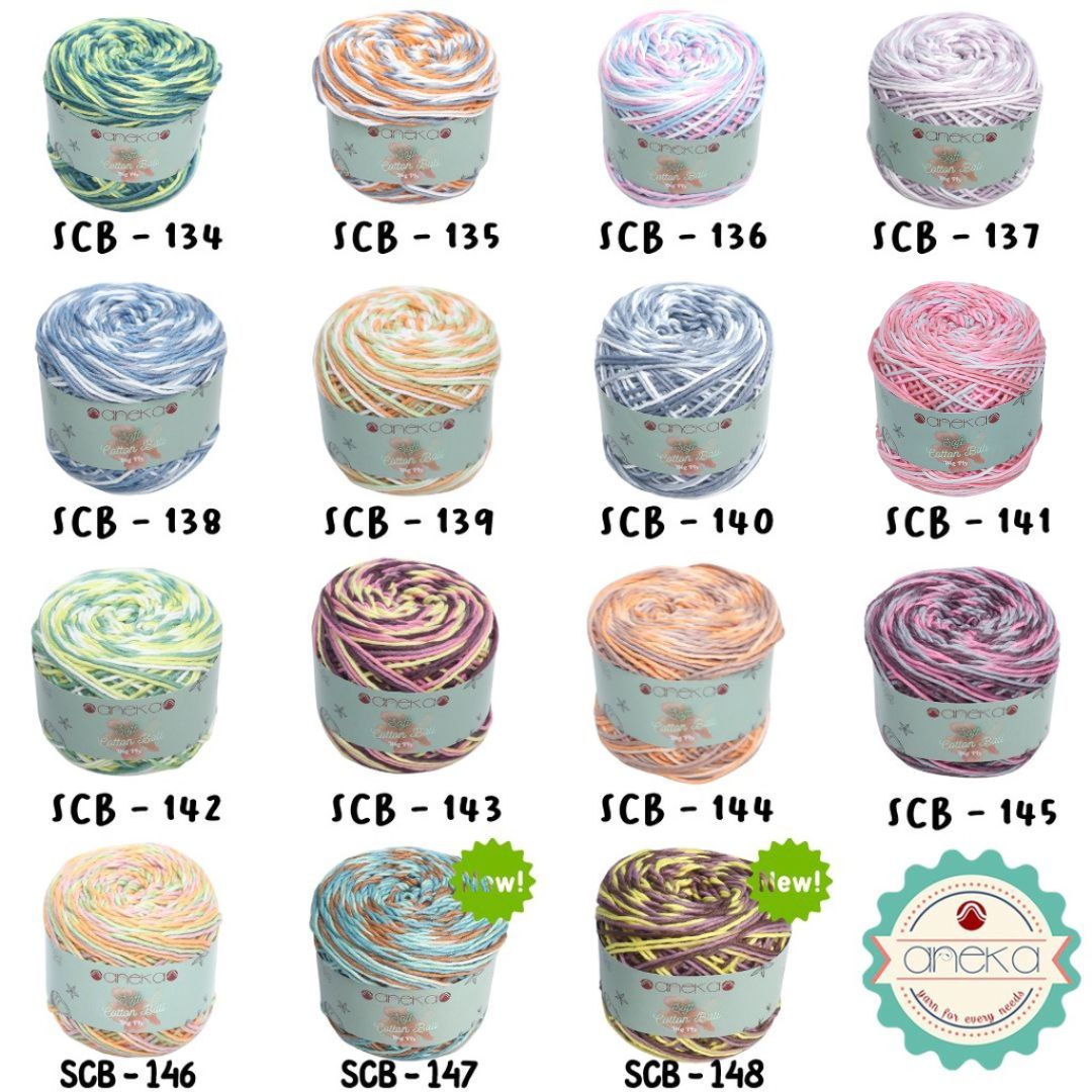KATALOG - Benang Rajut Katun Bali Sembur Mix / Soft Cotton Big Ply Mambo
