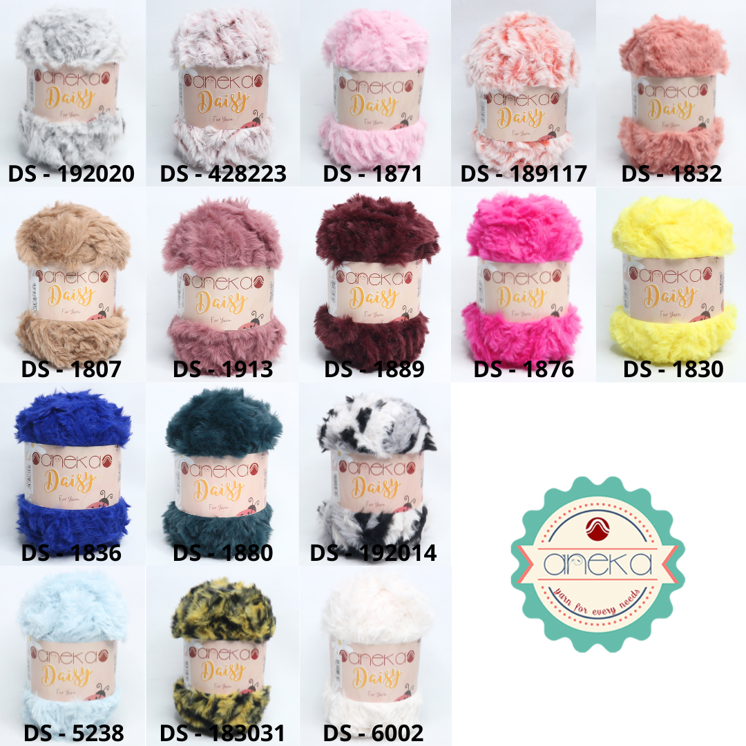 KATALOG - Benang Rajut Bulu Daisy (Fur Yarn) / Soft Fluffy Fur Faux Polyester 2