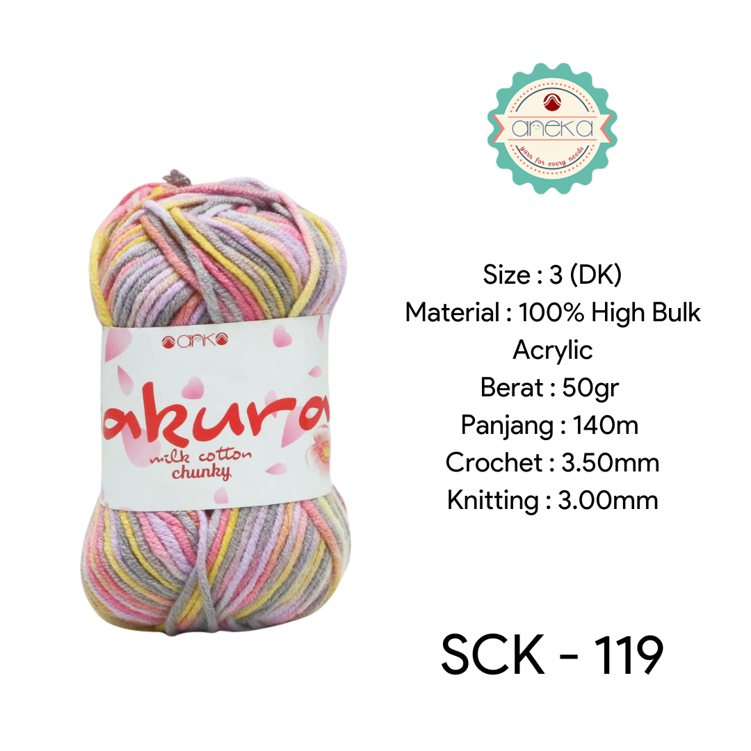CATALOG - Sakura Milk Cotton Chunky Mix Sembur Mix Cotton Knitting Yarn PART 3