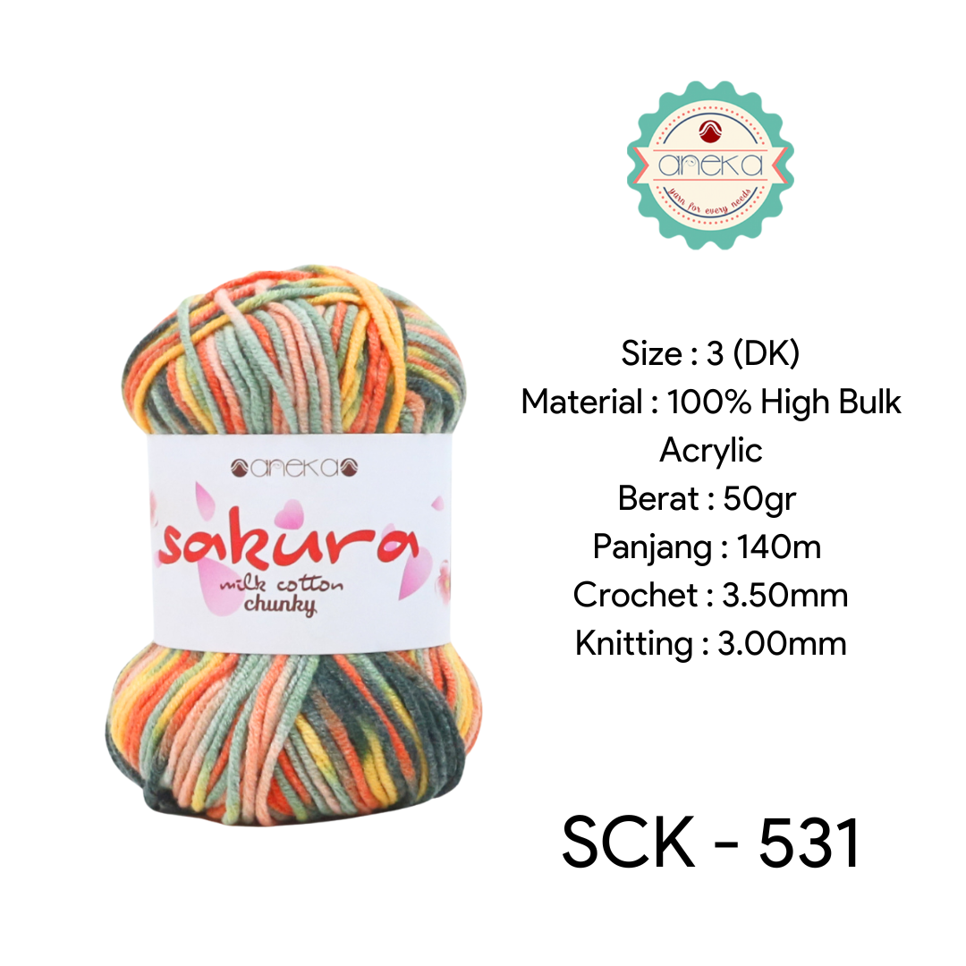 CATALOG - Sakura Milk Cotton Chunky Mix Sembur Mix Cotton Knitting Yarn PART 3