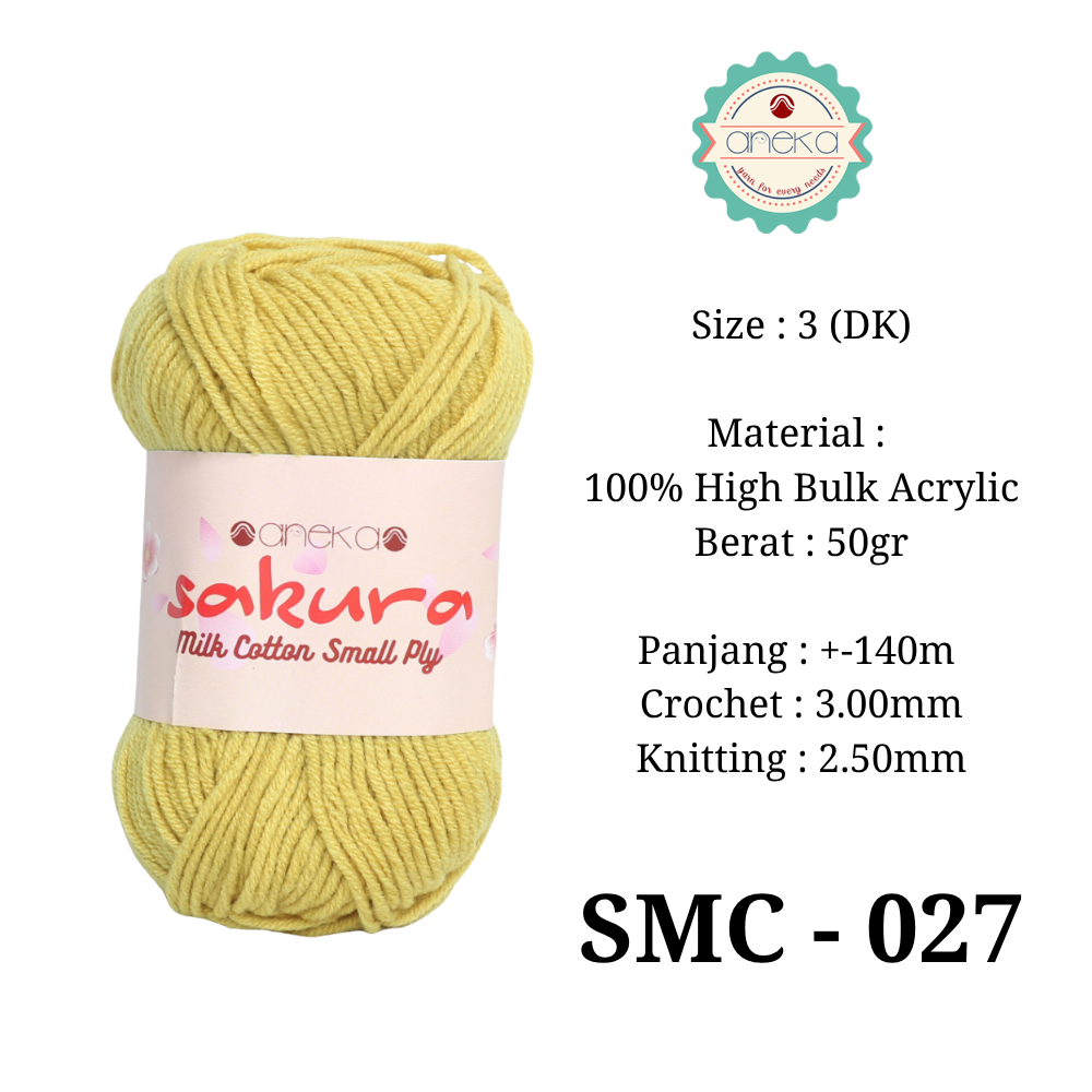 KATALOG - Benang Rajut Katun Susu 4 ply / Sakura SMALL PLY Milk Cotton Yarn - 2