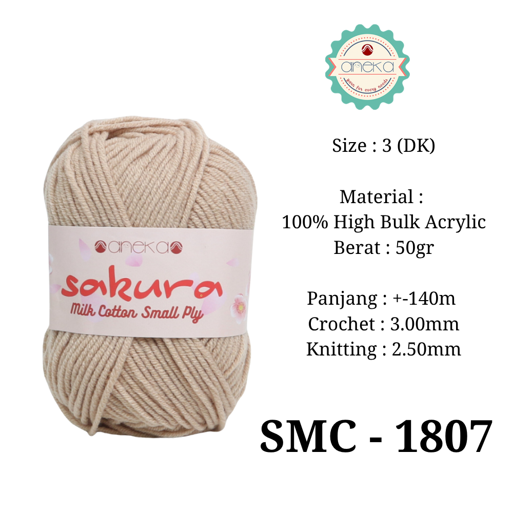 KATALOG - Benang Rajut Katun Susu 4 ply / Sakura SMALL PLY Milk Cotton Yarn - 2